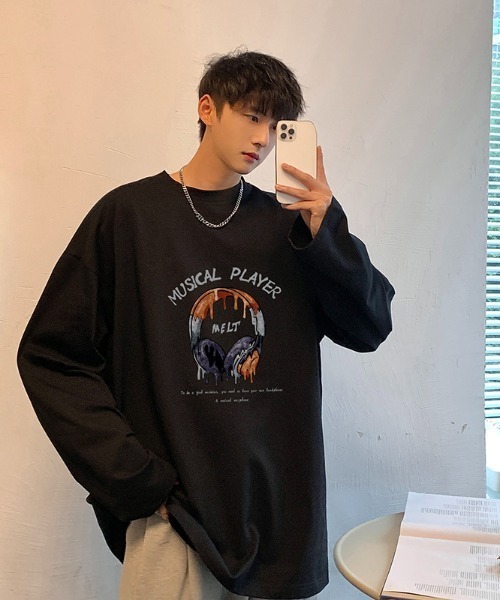 MGV(エムジーヴィー)の「ストリートフロントデザインロングTシャツ(Tシャツ/カットソー・メンズ・ダークグレー/ブラック/ホワイト/ブルー/グリーン/ベージュ・LARGE/MEDIUM/X-LARGE)」の10枚目の写真