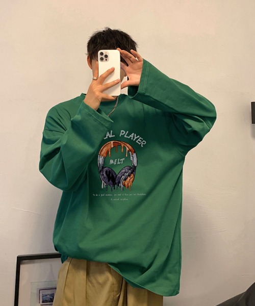 MGV(エムジーヴィー)の「ストリートフロントデザインロングTシャツ(Tシャツ/カットソー・メンズ・ダークグレー/ブラック/ホワイト/ブルー/グリーン/ベージュ・LARGE/MEDIUM/X-LARGE)」の14枚目の写真