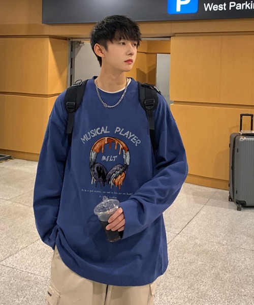 MGV(エムジーヴィー)の「ストリートフロントデザインロングTシャツ(Tシャツ/カットソー・メンズ・ダークグレー/ブラック/ホワイト/ブルー/グリーン/ベージュ・LARGE/MEDIUM/X-LARGE)」の15枚目の写真