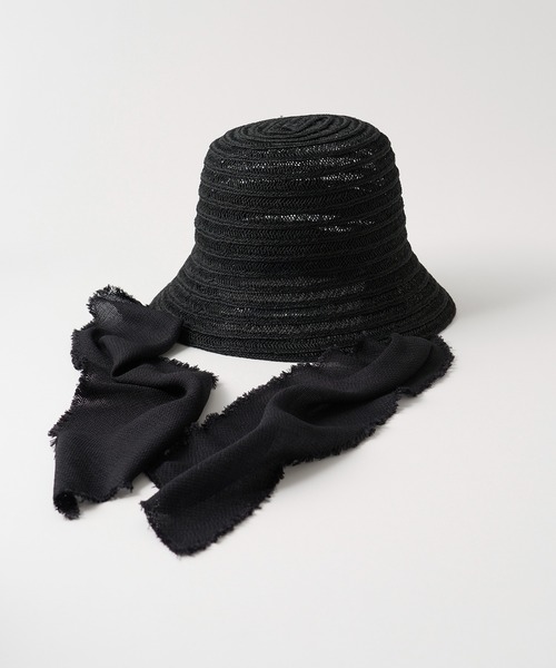 セール】【La Maison de Lyllis】スカーフ付きクロシェバケットハット