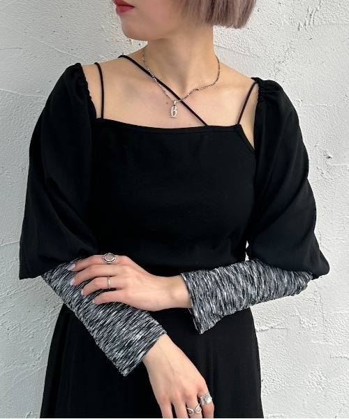 apres jour mignon(アプレジュールミニョン)の「袖切り替えボレロ【ZOZOTOWN限定アイテム】(カーディガン/ボレロ・レディース・ブラック/その他/ブラック系その他/ベージュ系その他/アイボリー・X-LARGE/フリー)」の4枚目の写真