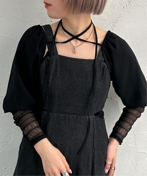 apres jour mignon(アプレジュールミニョン)の「袖切り替えボレロ【ZOZOTOWN限定アイテム】(カーディガン/ボレロ・レディース・ブラック/その他/ブラック系その他/ベージュ系その他/アイボリー・X-LARGE/フリー)」の15枚目の写真