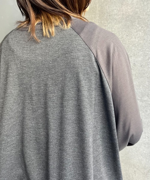 CIAOPANIC(チャオパニック)の「シアー配色肩スリットラグランTEE(Tシャツ/カットソー・レディース・グレー/グリーン/イエロー/オレンジ/ネイビー/ピンク/ダークグリーン・FREE)」の18枚目の写真