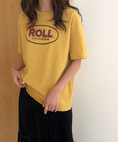 EPICKS（エピックス）の「ヴィンテージサークルロゴプリントTシャツ（Tシャツ/カットソー・レディース・ホワイト/チャコール/イエロー・MEDIUM/LARGE/X-LARGE）」の5枚目の写真