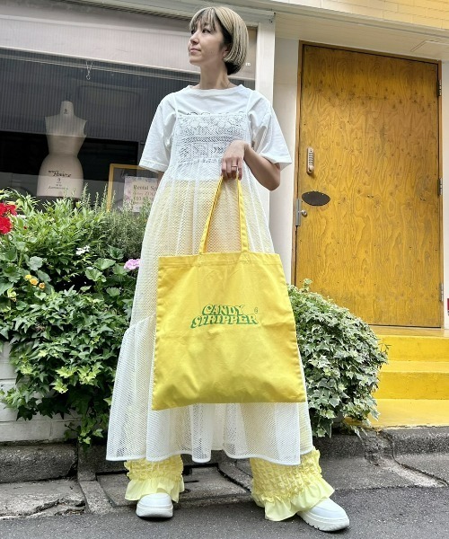 Candy Stripper（キャンディストリッパー）の「CANDY LOGO CANVAS TOTE バッグ（トートバッグ・レディース・イエロー/ピンク/グリーン/ブラック・FREE）」の8枚目の写真