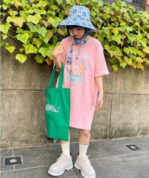 Candy Stripper（キャンディストリッパー）の「CANDY LOGO CANVAS TOTE バッグ（トートバッグ・レディース・イエロー/ピンク/グリーン/ブラック・FREE）」の16枚目の写真