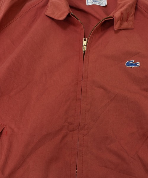 80's ビンテージ ■ ラコステ IZOD LACOSTE フルジップ チェックライナー付 コットン スイングトップ ジャケット ( 男性 メンズ M ) 古着  80年代 USA製 ビンテージ IZOD LACOSTE アイゾッド ラコステ アクリル