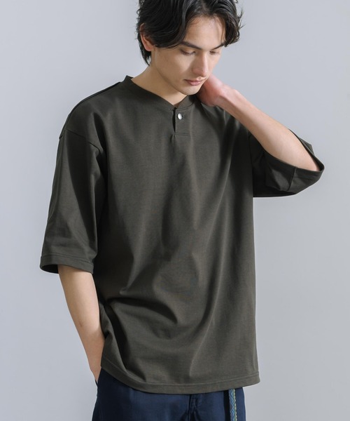 Audience(オーディエンス)の「日本製 VORTEX 8オンス ヘンリーネック テーパード 半袖Tシャツ AUD6405(Tシャツ/カットソー・メンズ・ダークブラウン/ダークグリーン/オフホワイト/ブラック・XL/M/L)」の4枚目の写真
