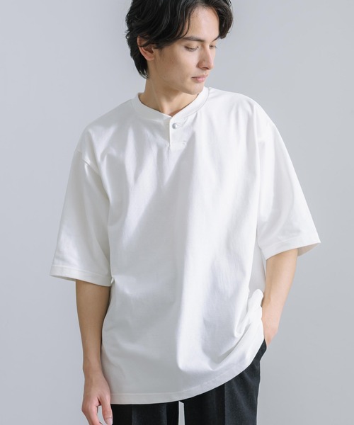 Audience(オーディエンス)の「日本製 VORTEX 8オンス ヘンリーネック テーパード 半袖Tシャツ AUD6405(Tシャツ/カットソー・メンズ・ダークブラウン/ダークグリーン/オフホワイト/ブラック・XL/M/L)」の2枚目の写真