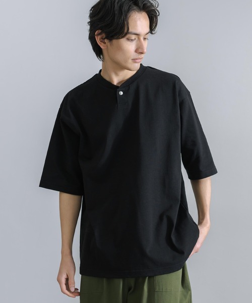 Audience(オーディエンス)の「日本製 VORTEX 8オンス ヘンリーネック テーパード 半袖Tシャツ AUD6405(Tシャツ/カットソー・メンズ・ダークブラウン/ダークグリーン/オフホワイト/ブラック・XL/M/L)」の3枚目の写真