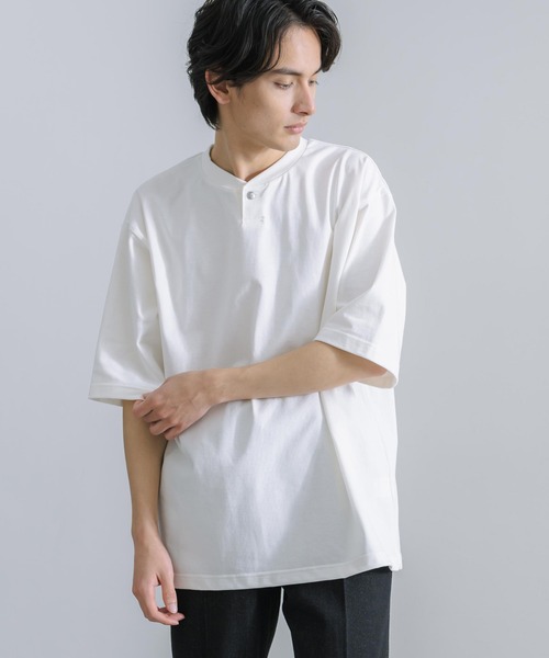 Audience(オーディエンス)の「日本製 VORTEX 8オンス ヘンリーネック テーパード 半袖Tシャツ AUD6405(Tシャツ/カットソー・メンズ・ダークブラウン/ダークグリーン/オフホワイト/ブラック・XL/M/L)」の6枚目の写真
