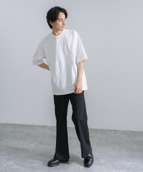 Audience(オーディエンス)の「日本製 VORTEX 8オンス ヘンリーネック テーパード 半袖Tシャツ AUD6405(Tシャツ/カットソー・メンズ・ダークブラウン/ダークグリーン/オフホワイト/ブラック・XL/M/L)」の7枚目の写真
