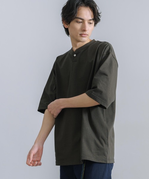 Audience(オーディエンス)の「日本製 VORTEX 8オンス ヘンリーネック テーパード 半袖Tシャツ AUD6405(Tシャツ/カットソー・メンズ・ダークブラウン/ダークグリーン/オフホワイト/ブラック・XL/M/L)」の14枚目の写真