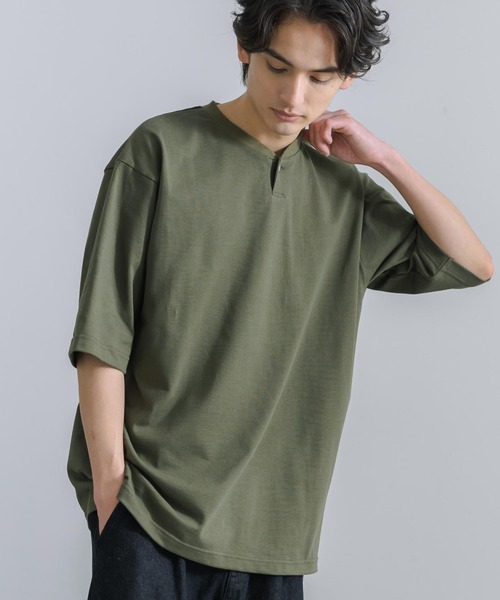 Audience(オーディエンス)の「日本製 VORTEX 8オンス ヘンリーネック テーパード 半袖Tシャツ AUD6405(Tシャツ/カットソー・メンズ・ダークブラウン/ダークグリーン/オフホワイト/ブラック・XL/M/L)」の18枚目の写真