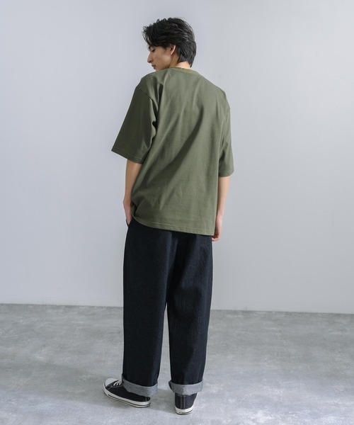 Audience(オーディエンス)の「日本製 VORTEX 8オンス ヘンリーネック テーパード 半袖Tシャツ AUD6405(Tシャツ/カットソー・メンズ・ダークブラウン/ダークグリーン/オフホワイト/ブラック・XL/M/L)」の19枚目の写真
