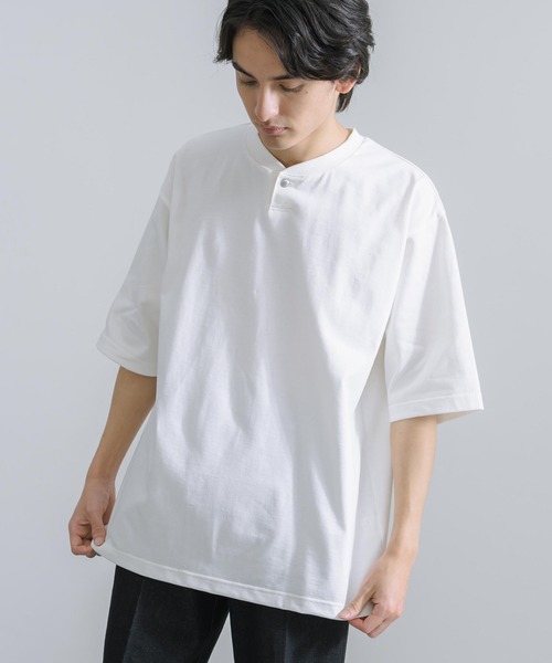 Audience(オーディエンス)の「日本製 VORTEX 8オンス ヘンリーネック テーパード 半袖Tシャツ AUD6405(Tシャツ/カットソー・メンズ・ダークブラウン/ダークグリーン/オフホワイト/ブラック・XL/M/L)」の5枚目の写真