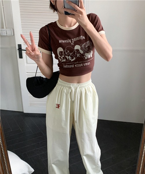 HALEY PESCA（ヘーリーペスカ）の「HALEY PESCA/ショート丈 フロントプリントPOPTシャツ（Tシャツ/カットソー・レディース・アイボリー/ブラウン/ピンク・MEDIUM/LARGE）」の17枚目の写真