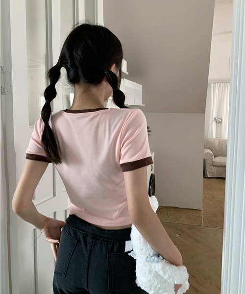 HALEY PESCA（ヘーリーペスカ）の「HALEY PESCA/ショート丈 フロントプリントPOPTシャツ（Tシャツ/カットソー・レディース・アイボリー/ブラウン/ピンク・MEDIUM/LARGE）」の21枚目の写真