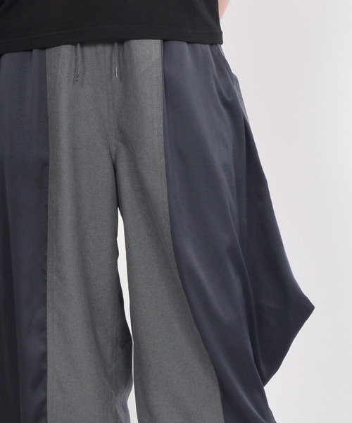 gomme（ゴム）の「Ｐツイル　サイドドレープパンツ（その他パンツ・レディース・チャコールグレー/ブラック・MEDIUM）」の7枚目の写真