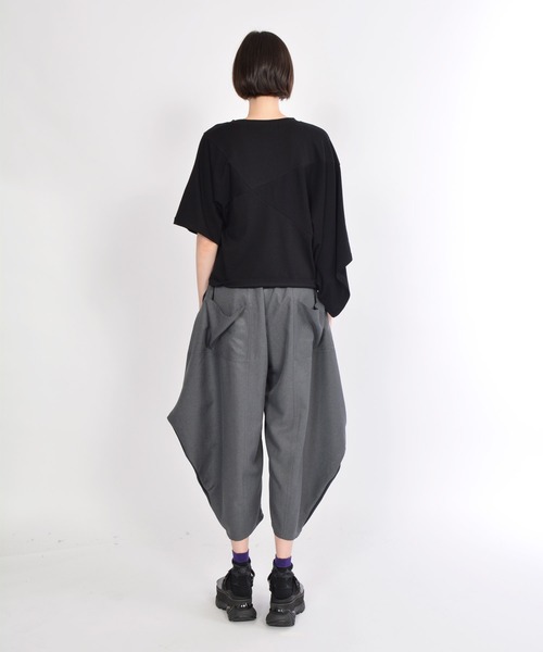 gomme（ゴム）の「Ｐツイル　サイドドレープパンツ（その他パンツ・レディース・チャコールグレー/ブラック・MEDIUM）」の11枚目の写真