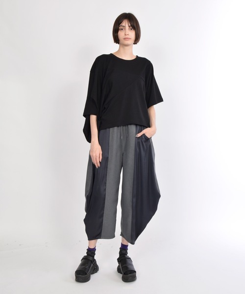 gomme（ゴム）の「Ｐツイル　サイドドレープパンツ（その他パンツ・レディース・チャコールグレー/ブラック・MEDIUM）」の13枚目の写真