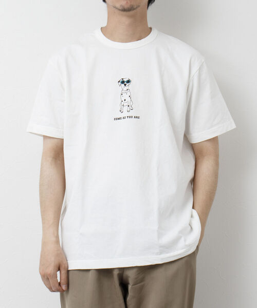 BARNS OUTFITTERS(バーンズアウトフィッターズ)の「【BARNS OUTFITTERS/バーンズアウトフィッターズ】別注プリントTシャツ come as you are(Tシャツ/カットソー・メンズ・ブラック/グレイッシュベージュ/ホワイト/ベビーピンク・M/S/L)」の2枚目の写真