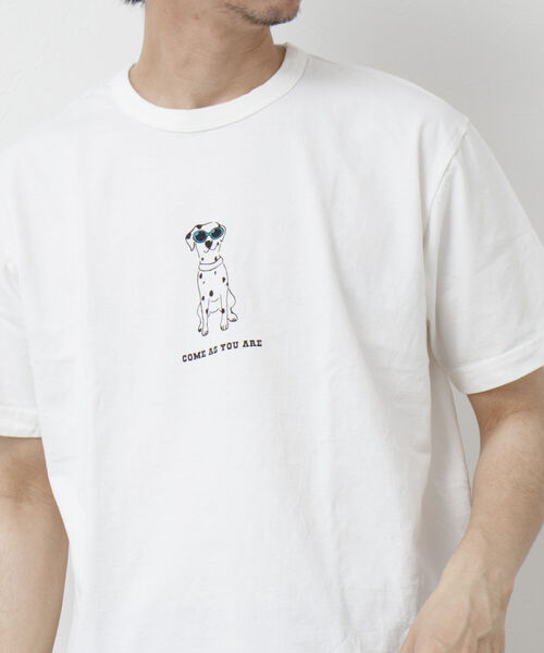 BARNS OUTFITTERS(バーンズアウトフィッターズ)の「【BARNS OUTFITTERS/バーンズアウトフィッターズ】別注プリントTシャツ come as you are(Tシャツ/カットソー・メンズ・ブラック/グレイッシュベージュ/ホワイト/ベビーピンク・M/S/L)」の5枚目の写真