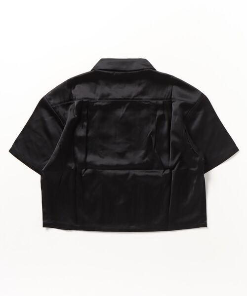 JEANS FACTORY （ジーンズファクトリー）の「[SPORTCLAD/スポーツクラッド] 別注 オープンカラーサテンシャツ（シャツ/ブラウス・レディース・サックスブルー/ブラック/イエロー・F）」の4枚目の写真