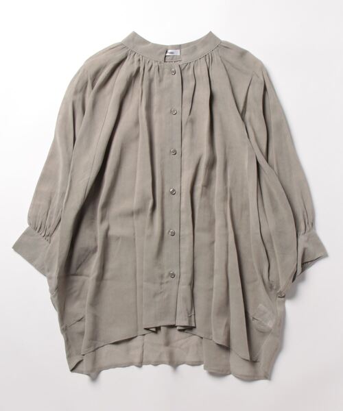 Jines(ジネス)の「ラグランスリーブスタンドネックブラウス(シャツ/ブラウス・レディース・ピンク/グレー/オフホワイト/ブラック/カーキ・38)」の4枚目の写真