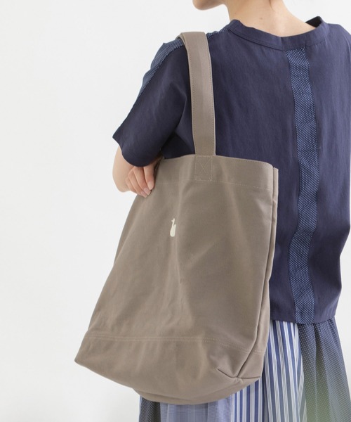 nop de nod（ノップドゥノッド）の「klud 16oz トートL（トートバッグ・レディース・グレー/ブラック/オートミール・8）」の8枚目の写真