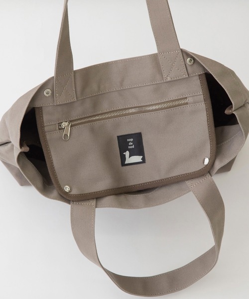 nop de nod（ノップドゥノッド）の「klud 16oz トートL（トートバッグ・レディース・グレー/ブラック/オートミール・8）」の11枚目の写真