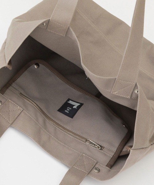 nop de nod（ノップドゥノッド）の「klud 16oz トートL（トートバッグ・レディース・グレー/ブラック/オートミール・8）」の16枚目の写真