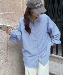 オーバーサイズ ストライプシャツ