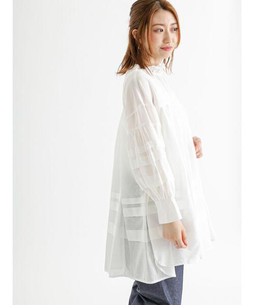 Te chichi（テチチ）の「タックギャザーボリュームブラウス（シャツ/ブラウス・レディース・グリーン/ブラック/オフホワイト・ﾌﾘ-）」の4枚目の写真