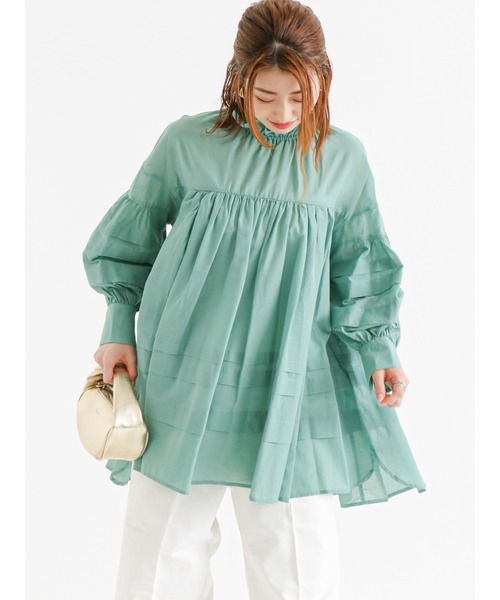 Te chichi（テチチ）の「タックギャザーボリュームブラウス（シャツ/ブラウス・レディース・グリーン/ブラック/オフホワイト・ﾌﾘ-）」の3枚目の写真