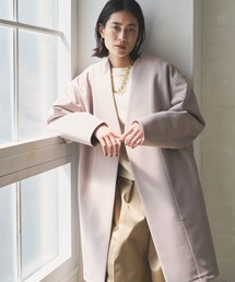 極美品✨オードリージョンワット　4.6万　ウールテーラードコート　くすみブルー audrey and john wad（オードリーアンドジョンワッド）の「【Audrey