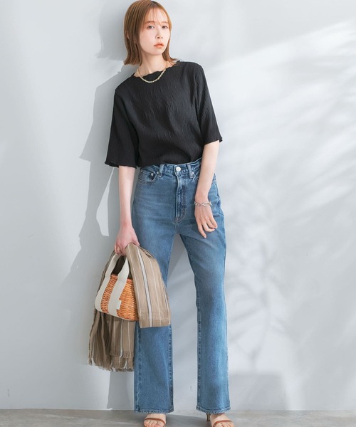 URBAN RESEARCH ROSSO WOMEN(アーバンリサーチ ロッソ)の「ボートネックシアープリーツプルオーバー(Tシャツ/カットソー・レディース・ホワイト/ブラック/レッド系その他・FREE)」の9枚目の写真