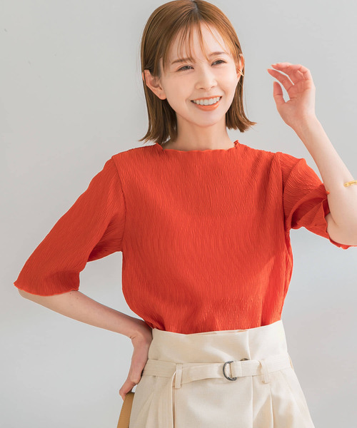 URBAN RESEARCH ROSSO WOMEN(アーバンリサーチ ロッソ)の「ボートネックシアープリーツプルオーバー(Tシャツ/カットソー・レディース・ホワイト/ブラック/レッド系その他・FREE)」の10枚目の写真