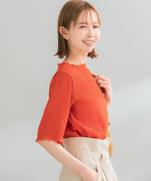 URBAN RESEARCH ROSSO WOMEN(アーバンリサーチ ロッソ)の「ボートネックシアープリーツプルオーバー(Tシャツ/カットソー・レディース・ホワイト/ブラック/レッド系その他・FREE)」の11枚目の写真