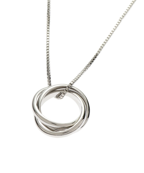 tk.TAKEO KIKUCHI（ティーケータケオキクチ）の「◆3WAYトリプルリングネックレス（ネックレス・メンズ・シルバー/シルバー系1/シルバー系・13）」の4枚目の写真