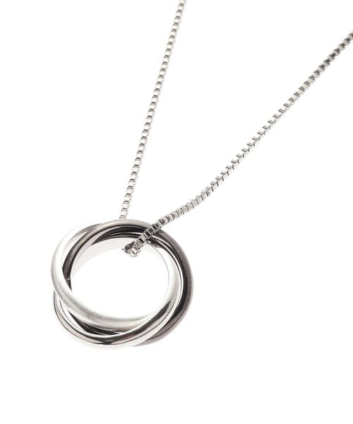 tk.TAKEO KIKUCHI（ティーケータケオキクチ）の「◆3WAYトリプルリングネックレス（ネックレス・メンズ・シルバー/シルバー系1/シルバー系・13）」の5枚目の写真