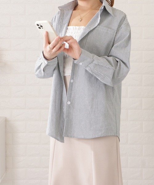Lace Ladies(レースレディース)の「オーバーサイズドロップショルダーシャツ(シャツ/ブラウス・レディース・ブラック/ブルー/ミント・FREE/S)」の5枚目の写真