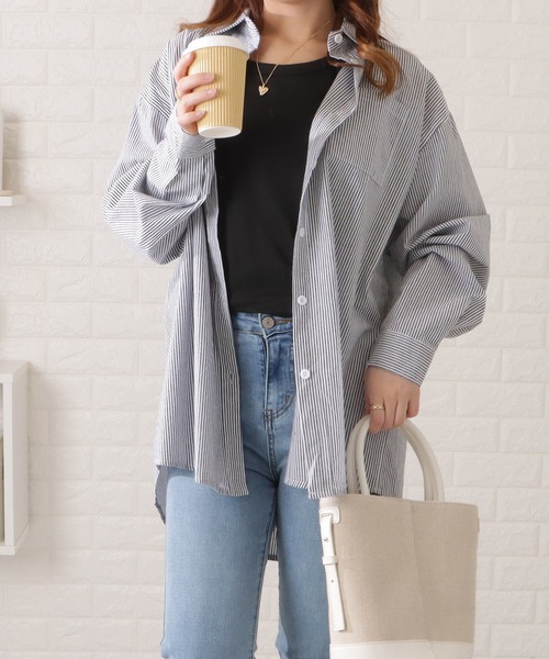 Lace Ladies(レースレディース)の「オーバーサイズドロップショルダーシャツ(シャツ/ブラウス・レディース・ブラック/ブルー/ミント・FREE/S)」の9枚目の写真