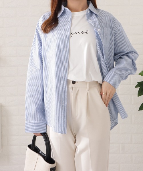 Lace Ladies(レースレディース)の「オーバーサイズドロップショルダーシャツ(シャツ/ブラウス・レディース・ブラック/ブルー/ミント・FREE/S)」の6枚目の写真