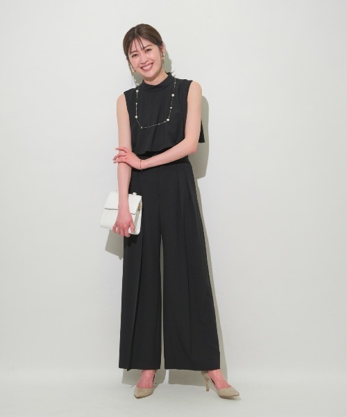 AND COUTURE(アンドクチュール)の「【WEB限定】ハイカラーノースリブラウス(シャツ/ブラウス・レディース・オフホワイト/グリーン/カーキ/ブラック/ベージュ・MEDIUM)」の10枚目の写真