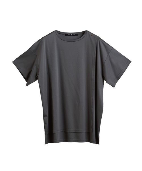 NO ID.(ノーアイディ)の「【NO ID.】Asymmetry Layered Crew Neck T-shirt / アシンメトリー レイヤード クルー ネック Tシャツ(Tシャツ/カットソー・メンズ・ブラック/グレー/ホワイト・1/2)」の20枚目の写真