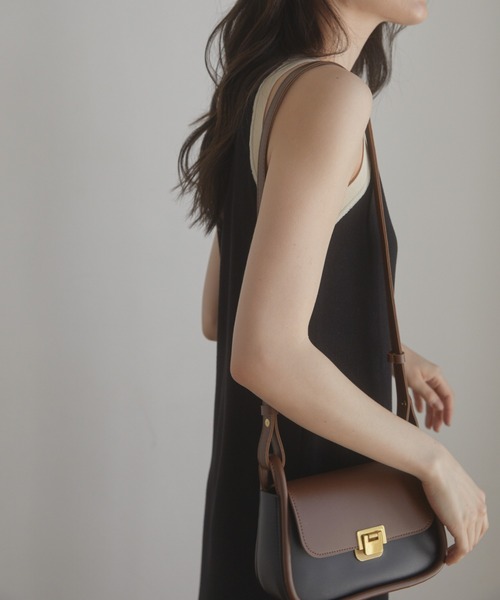 ACYM（アシーム）の「2tone shoulder バッグ（ショルダーバッグ・レディース・ベージュ/ブラック・FREE）」の6枚目の写真