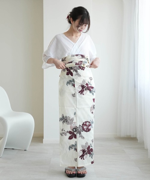 セール】ひとりで着れる！かんたん二部式浴衣セット utatane