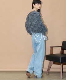 THE YOn | ハートプリントルーズフィットストレートデニムパンツ(デニムパンツ)