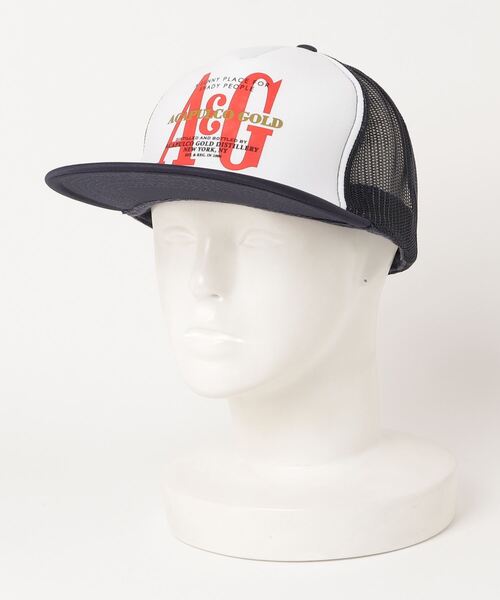 ACAPULCO GOLD(アカプルコゴールド)の「ACAPULCO GOLD / DISTILLERY TRUCKER HAT(キャップ・メンズ・ネイビー×ホワイト/ブラック×ホワイト・ONE SIZE)」の1枚目の写真